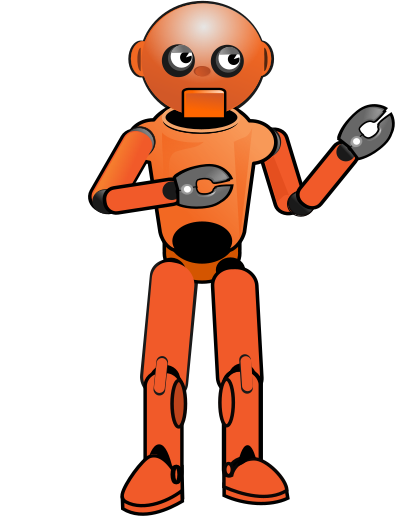 Orange Cartoon Robot clipart