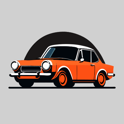 Orange classic car clipart