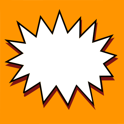 Orange comic action bubble clipart