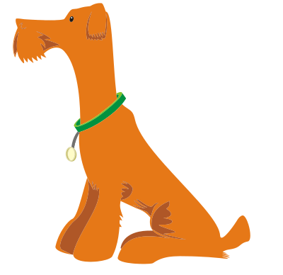 Orange Dog Sitting clipart