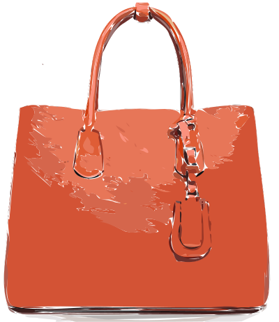 Orange Flat Leather Bag clipart