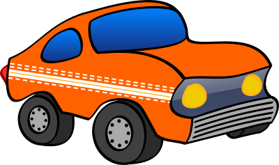 Orange funny car clipart