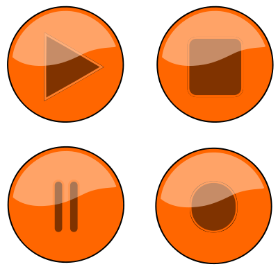 Orange Glossy Buttons clipart