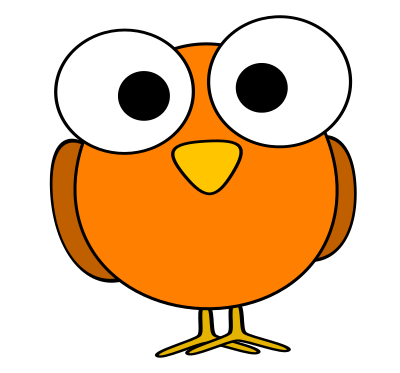 Orange googley-eye bird clipart