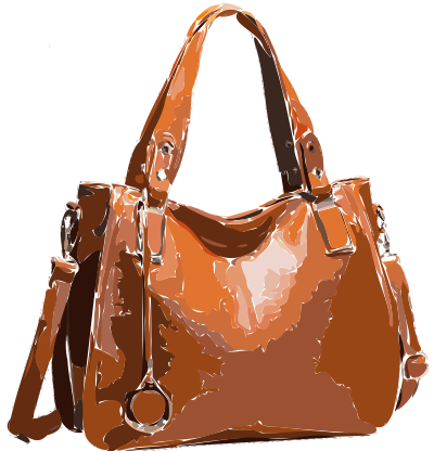 Orange handbag all leather no logo clipart