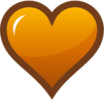 Orange Heart Icon clipart
