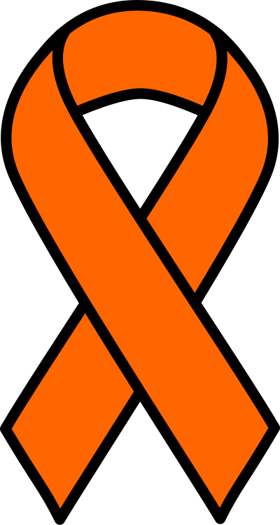 Orange Kidney Cancer and Leukemia Ribbon clipart