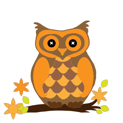 Orange Owl clipart