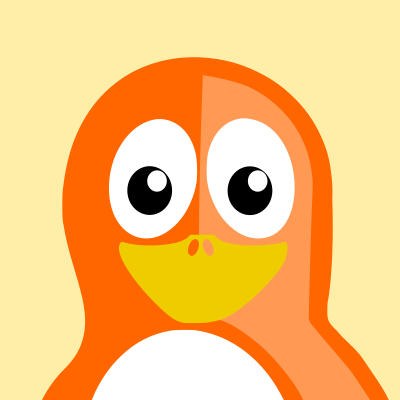 Orange Penguin clipart