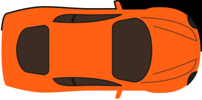 Orange Racing Car (Top View) clipart