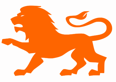Orange Rampant Lion clipart