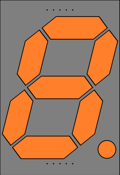 Orange Seven Segment Display: Eight clipart