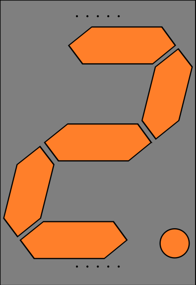 Orange Seven Segment Display: Two clipart