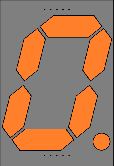 Orange Seven Segment Display: Zero clipart