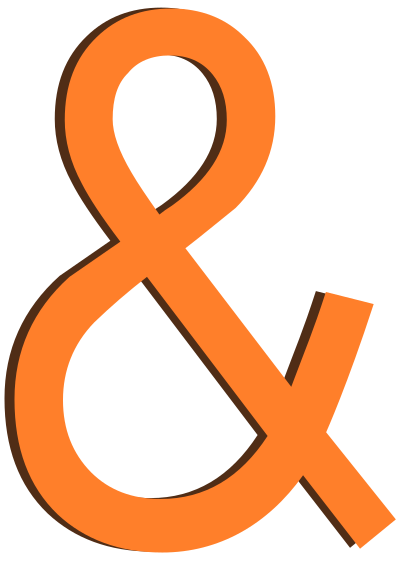 Orange & with drop shadow clipart