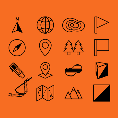 Orienteering Icons clipart