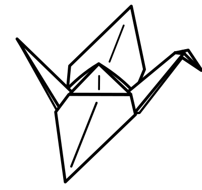 Origami Crane (white) clipart