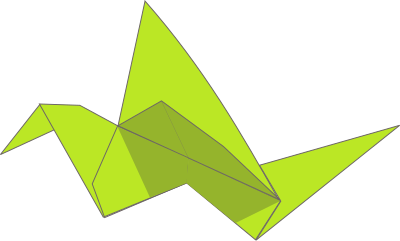 Origami flying bird clipart