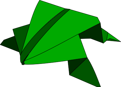 Origami - jumping frog clipart