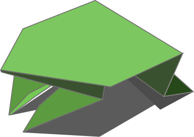 Origami jumping frog clipart