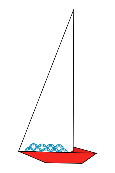 Origami sailboat clipart