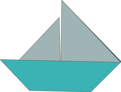 Origami sailboat clipart