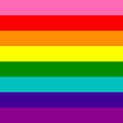 Original LGBT gay pride flag in square with pink clipart