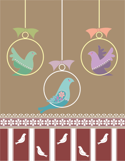 Ornamental Birds Design clipart