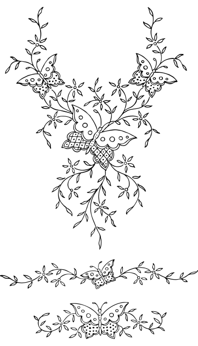 Ornamental Butterflies And Flowers clipart