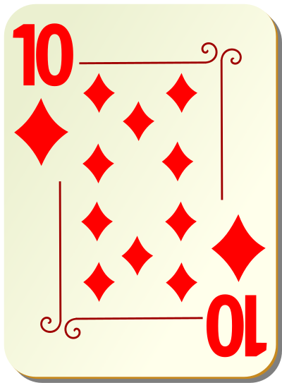 Ornamental deck: 10 of diamonds clipart