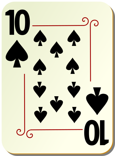 Ornamental deck: 10 of spades clipart