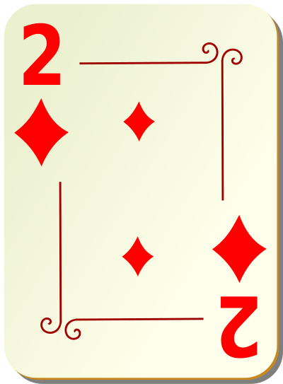 Ornamental deck: 2 of diamonds clipart