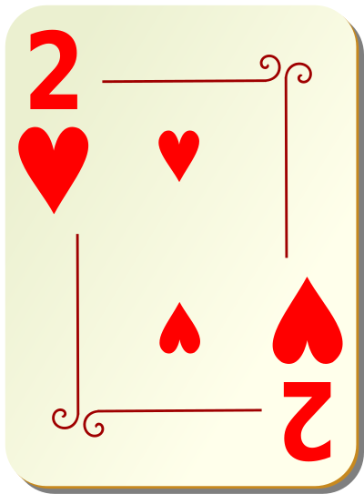 Ornamental deck: 2 of hearts clipart