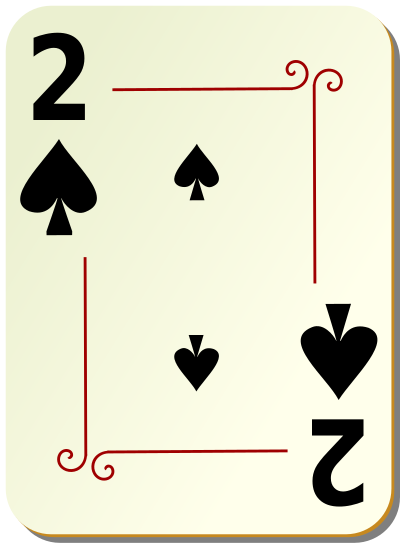 Ornamental deck: 2 of spades clipart