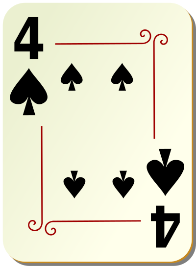 Ornamental deck: 4 of spades clipart