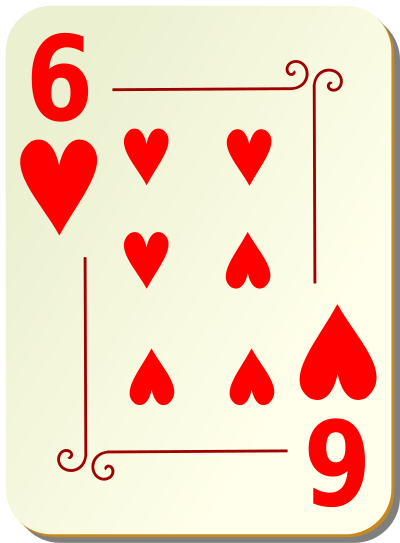 Ornamental deck: 6 of hearts clipart