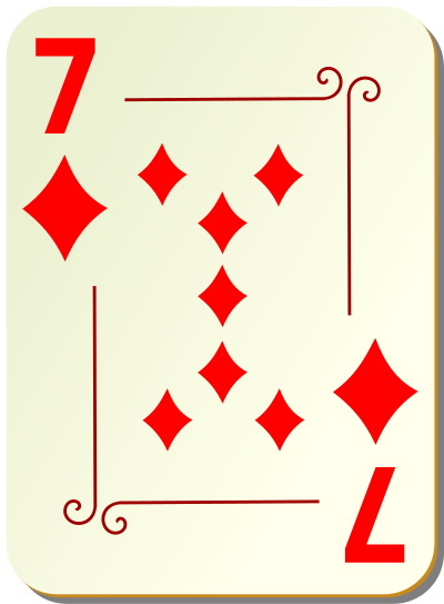 Ornamental deck: 7 of diamonds clipart