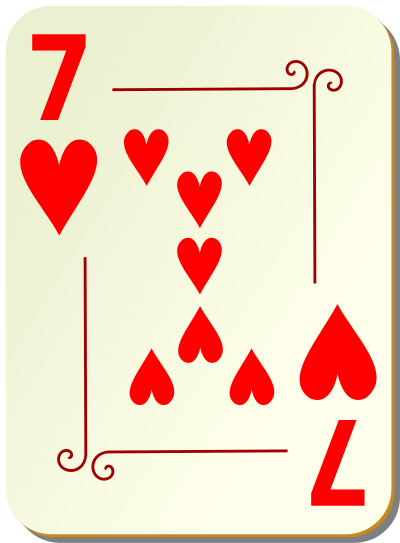 Ornamental deck: 7 of hearts clipart