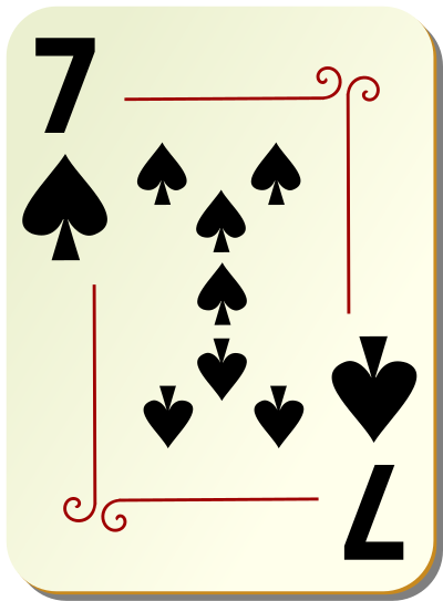 Ornamental deck: 7 of spades clipart