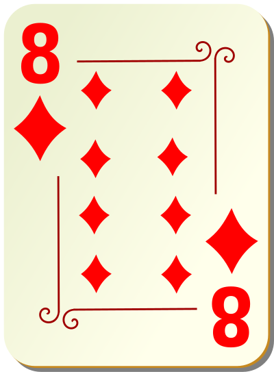 Ornamental deck: 8 of diamonds clipart