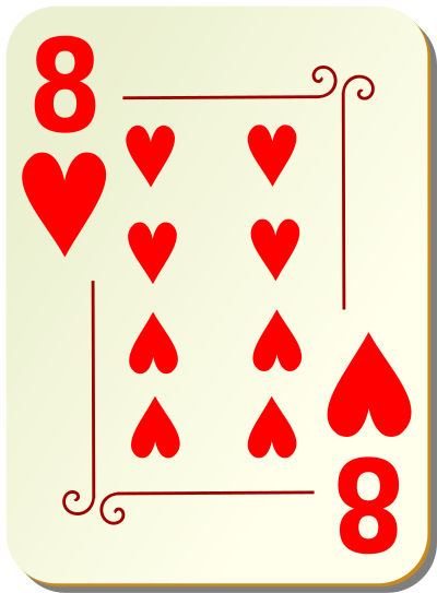Ornamental deck: 8 of hearts clipart