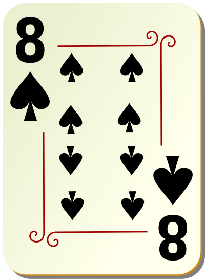 Ornamental deck: 8 of spades clipart