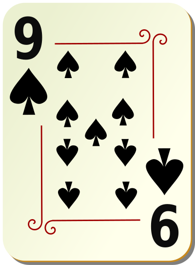 Ornamental deck: 9 of spades clipart