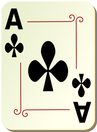 Ornamental deck: Ace of clubs clipart