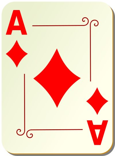 Ornamental deck: Ace of diamonds clipart