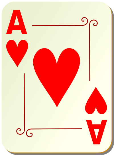 Ornamental deck: Ace of hearts clipart