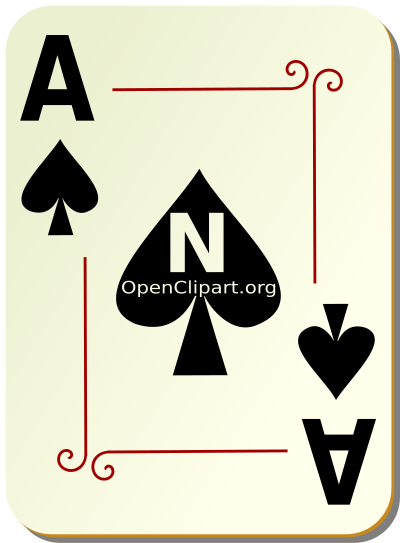 Ornamental deck: Ace of spades clipart