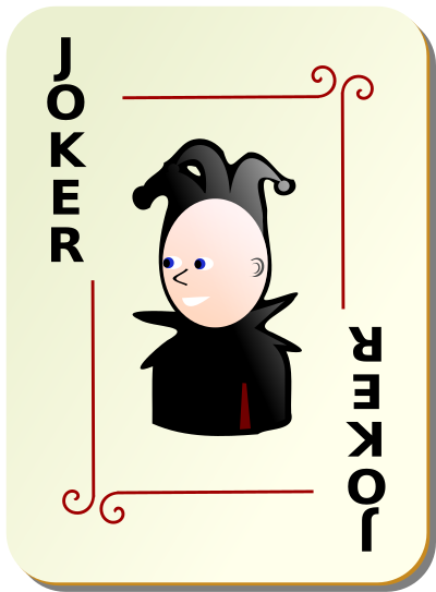 Ornamental deck: Black Joker clipart