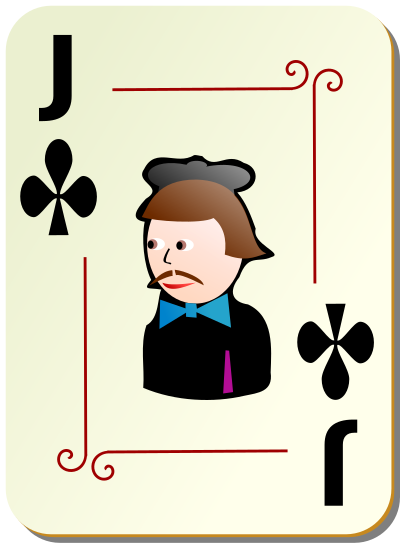 Ornamental deck: Jack of clubs clipart