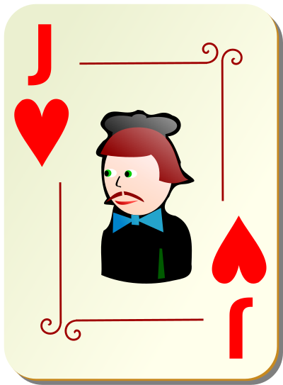 Ornamental deck: Jack of hearts clipart